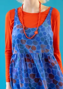 Vävd klänning "Antoinette" i ekologisk bomull - safirblå