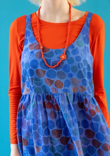 Vävd klänning "Antoinette" i ekologisk bomull - safirblå