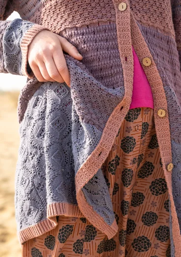 Långkofta "Chloe" i återvunnen bomull - gammelrosa