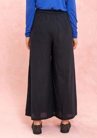 Vävd byxa i ekologisk bomull - svart