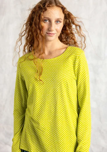 Trikåtop "Tina" i lyocell/elastan - neongrön/mönstrad