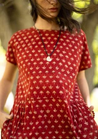 Vävd klänning   ”Thistle” i ekologisk bomull - henna