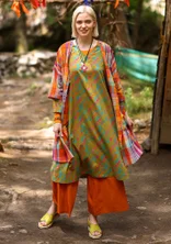 Vävd klänning "Shiva" i ekologisk bomull - grönpeppar