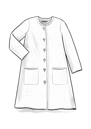 Långkofta i filtad ekologisk ull - dovröd/melange