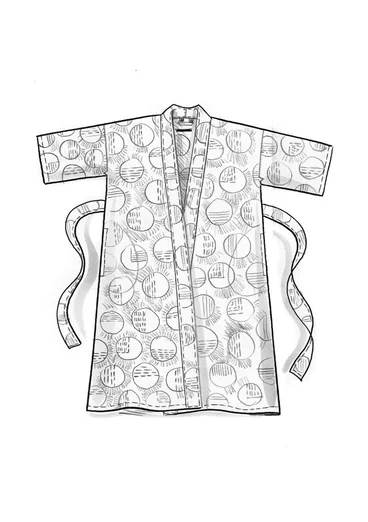 Kimono "Eclipse" i ekologisk bomull - mörk askgrå