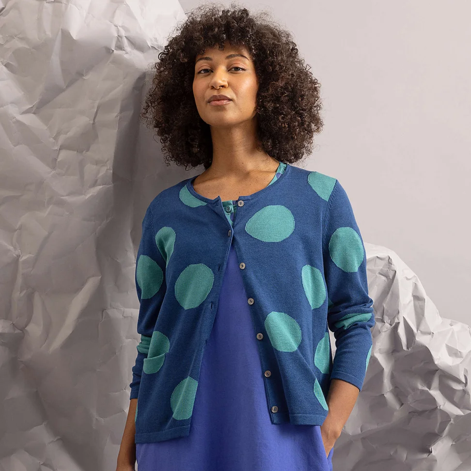 Kofta "Ina" i ekologisk bomull/lyocell - indigoblå