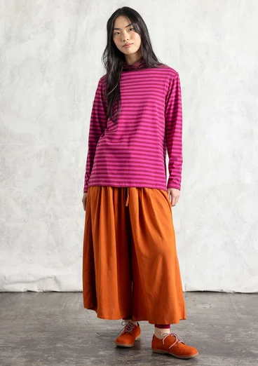 Basrandstop i ekologisk bomull - cerise/rödkål