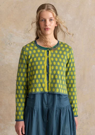 Kofta ”Vendela” i ekologisk/återvunnen bomull - rosmarin