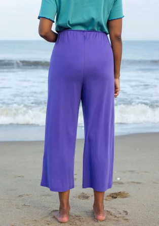 Enfärgad trikåbyxa i ekologisk bomull - ametist