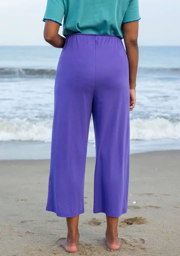 Enfärgad trikåbyxa i ekologisk bomull - ametist