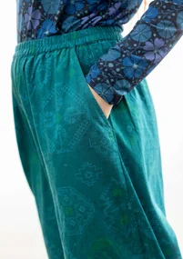 Mönstrade byxor "Poesi" i ekologisk bomull - mörk jaspis