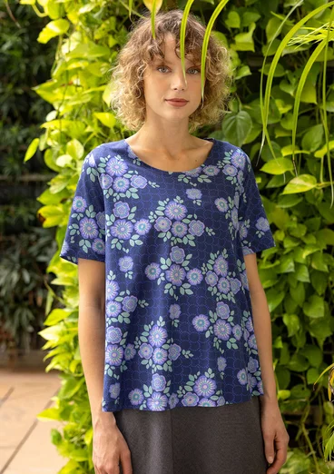 Trikå top "Rema" i ekologisk bomull - lupin
