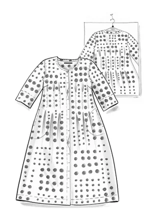 Vävd klänning "Mary" i ekologisk bomull/lin - svart