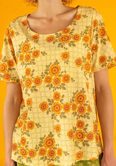 Trikå top "Rema" i ekologisk bomull - solstråle