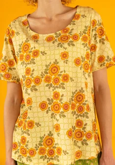 Trikå top "Rema" i ekologisk bomull - solstråle