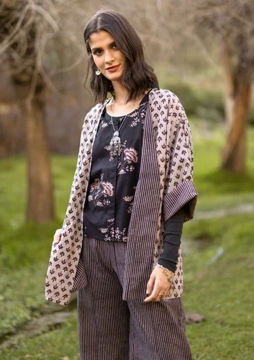 Vävd blus ”Rose hip” i ekologisk bomull - svart