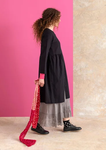 Vävd klänning ”Vendela” i ekologisk bomull - svart