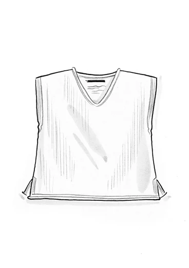 Stickad väst i ekologisk/återvunnen bomull - ofärgad