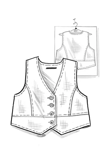 Vävd väst i ekologisk bomull - bläck