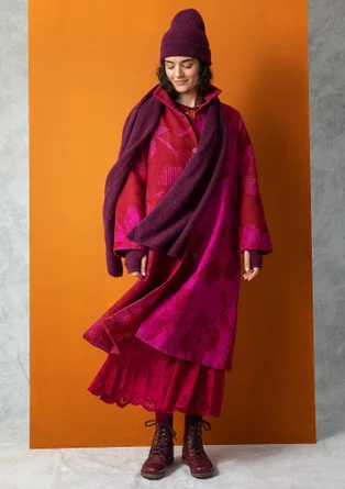 Torgvante i alpackamix - aubergine/melange