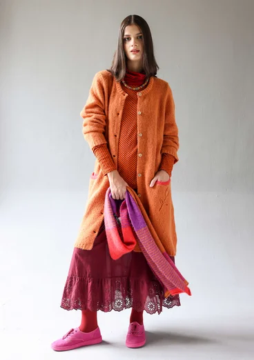 Halsduk "Stripe" i alpackamix - midsommarblomster