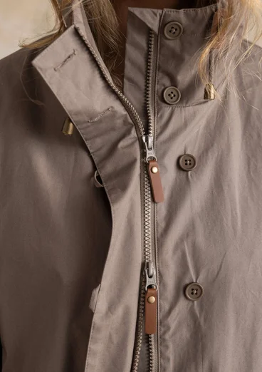 Vävd parkas ”Vendela” i ekologisk bomull - ljus potatis