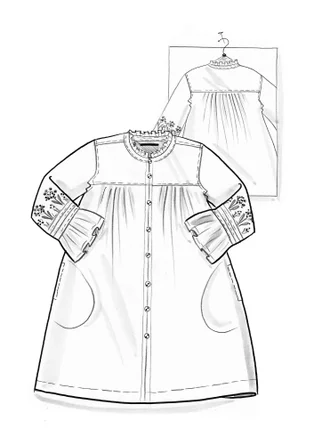 Vävd tunika "Kiruna" i ekologisk bomull/lin - agave