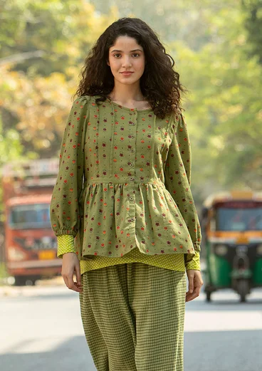 Blus "Tristan" i ekologisk bomull - avokado