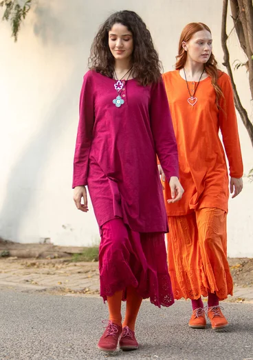 Trikåtunika "Alora" i ekologisk bomull - rödkål