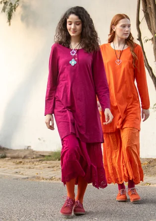 Trikåtunika "Alora" i ekologisk bomull - rödkål