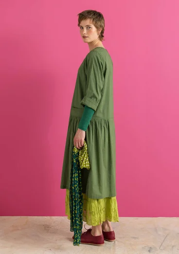 Vävd klänning ”Tindra” i ekologisk bomull - rosmarin