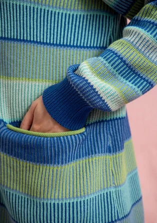 Långkofta "Andromeda" i ekologisk/återvunnen bomull - ljus indigo