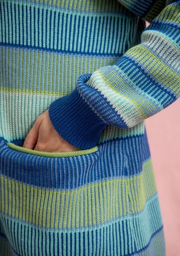 Långkofta "Andromeda" i ekologisk/återvunnen bomull - ljus indigo