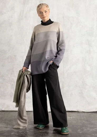 Stickad tunika "Siv" i återvunnen /ekologisk bomull - grå