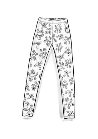 Blommiga leggings "Idun" i lyocell/elastan - dimblå