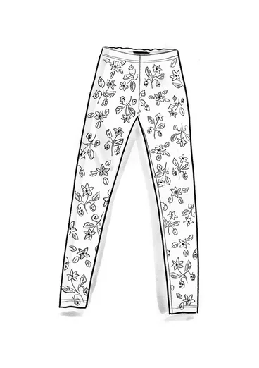 Blommiga leggings "Idun" i lyocell/elastan - dimblå