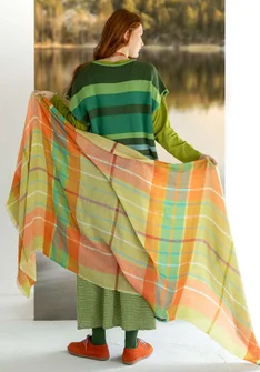 Vävd sjal "Evania" i ull - avokado