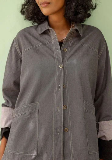 Vävd jacka "Ines" i ekologisk bomull - grafit