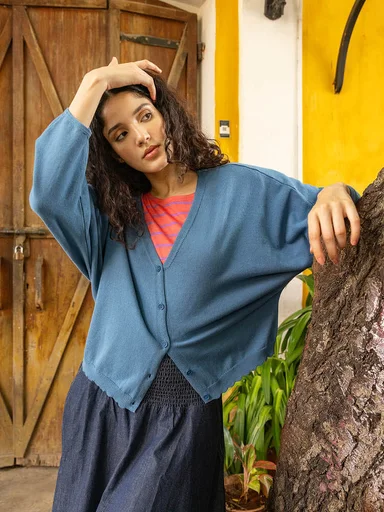 “Pauline” cardigan in organic/recycled cotton