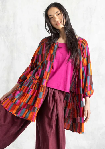 Trikåtop i ekologisk bomull - cerise