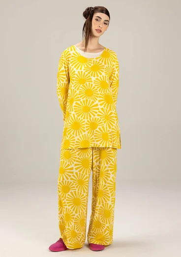 Mönstrad topp "Taiyoko" i lyocell/elastan - gullregn