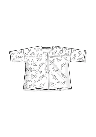 Vävd blus "Bodil" i lin - aubergine/mönstrad