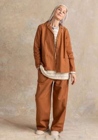 Vävd jacka ”Esme” i bomull/lin - ekollon