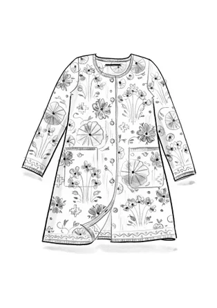 Blommig kofta "Täppa" i ekologisk bomull - svart