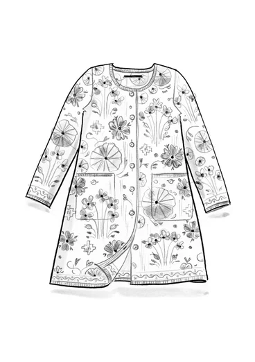 Blommig kofta "Täppa" i ekologisk bomull - svart