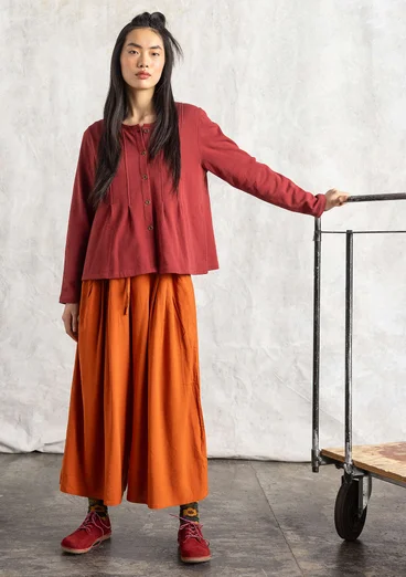 Trikåkofta i ekologisk bomull - rooibos