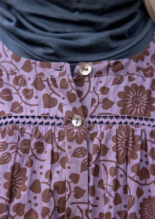 Blus "Marianne" i ekologisk bomull - grålila