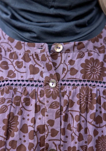 Blus "Marianne" i ekologisk bomull - grålila