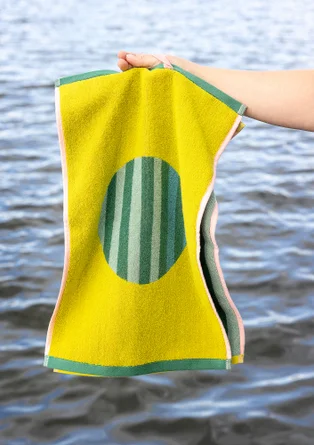 Gästhandduk "Sunset" i ekologisk bomull 2-pack - grönt havsglas