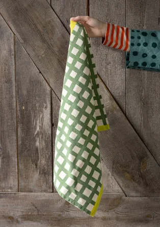 Kökshandduk "Play" i ekologisk bomull - koriander